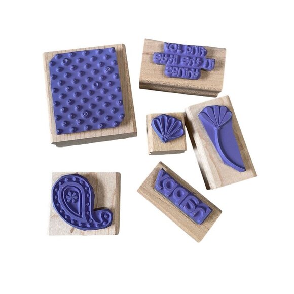 Stampin Up! Polka Dots and Paisley Wooden Rubber Stamp Set - Picture 2 of 3